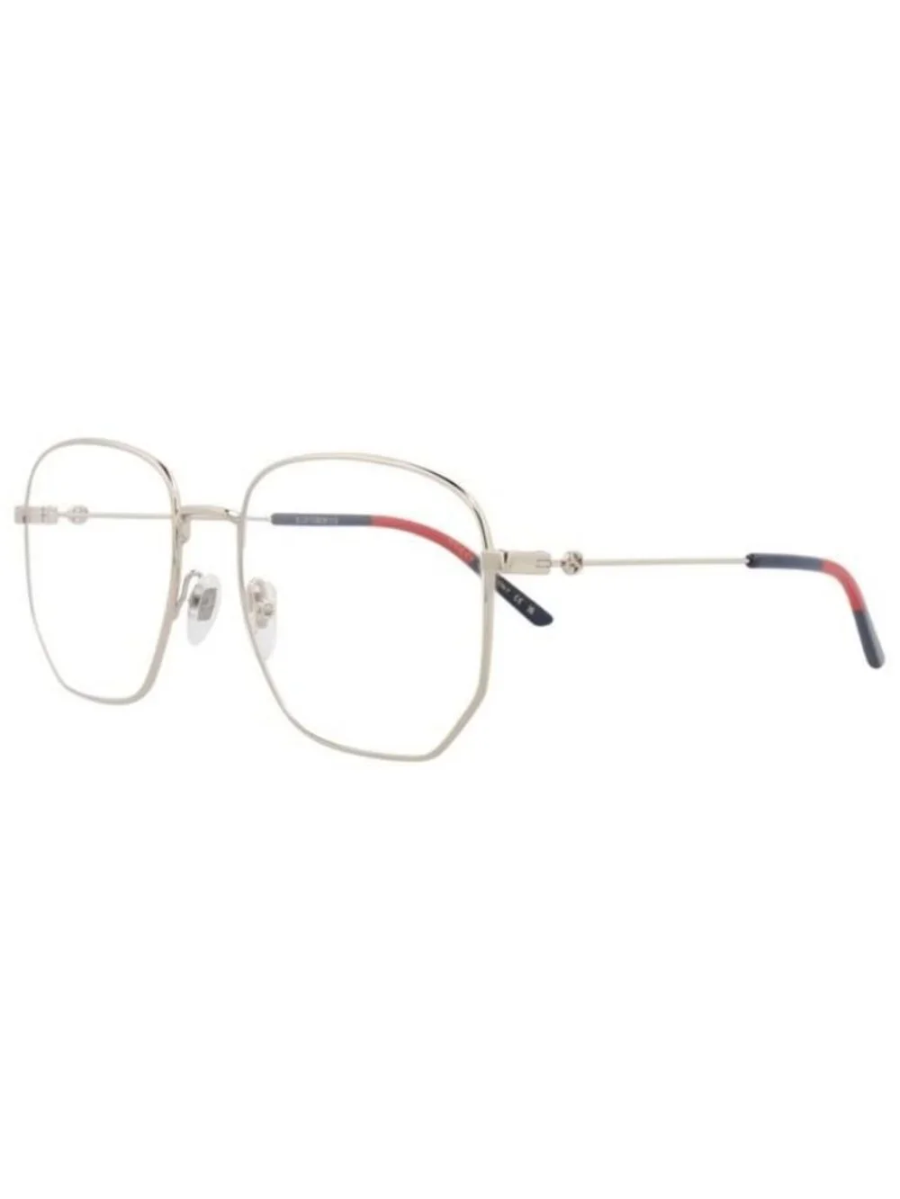 New Gucci Womens Square/Rectangle Gold Gold Transparent Fashion Designer Eyeglas